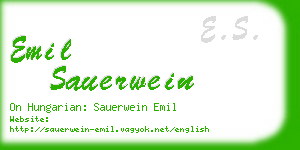 emil sauerwein business card